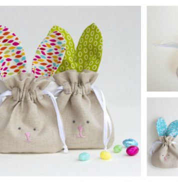 Drawstring Bunny Bags Free Sewing Pattern