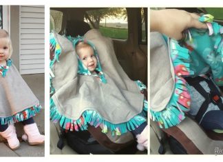 Fleece-Lined Hooded Car Seat Poncho Free Sewing Pattern