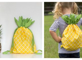 Pineapple Drawstring Backpack Free Sewing Pattern