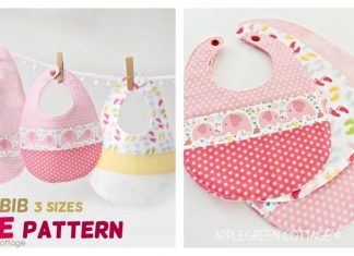 Baby Bib Free Sewing Pattern in 3 Sizes