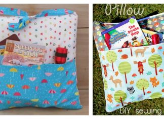 Camping Pocket Pillow Tote Free Sewing Pattern