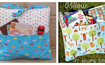 Camping Pocket Pillow Tote Free Sewing Pattern