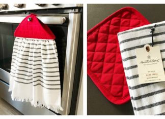 Easy Hanging Dish Towel Free Sewing Pattern