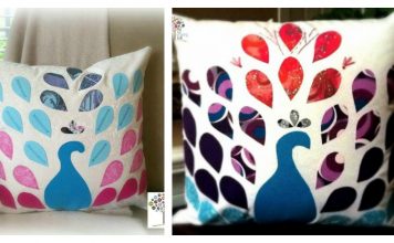 Patchwork Peacock Pillow Free Sewing Pattern