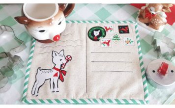 Christmas Postcard Mug Rugs Free Sewing Pattern