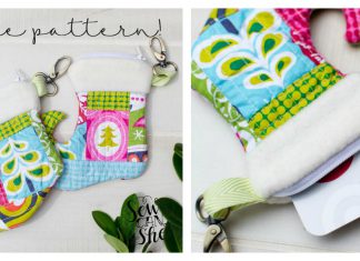 Christmas Stocking Zipper Pouch Free Sewing Pattern