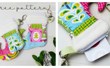 Christmas Stocking Zipper Pouch Free Sewing Pattern