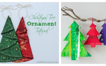 Fabric Christmas Tree Ornament Free Sewing Pattern