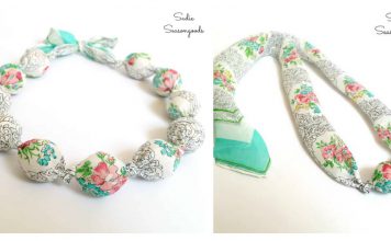 Fabric Covered Beads Necklace Free Sewing Pattern