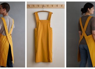 Simple Cross Back Apron Free Sewing Pattern