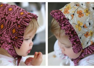 Reversible Baby Bonnet Free Sewing Pattern