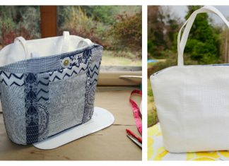 Reversible Fabric Vinyl Tote Bag Free Sewing Pattern