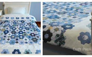 Hexagon Flower Quilt Duvet Free Sewing Pattern