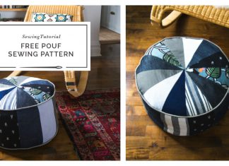 Patchwork Pouf Ottoman Free Sewing Pattern