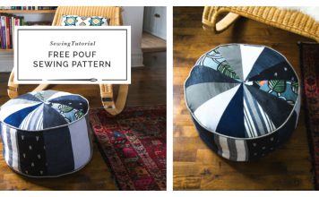 Patchwork Pouf Ottoman Free Sewing Pattern