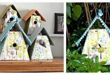 Fabric Birdhouses Free Sewing Pattern with Template