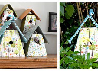 Fabric Birdhouses Free Sewing Pattern with Template