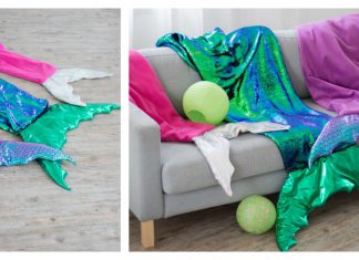 Mermaid Tail Blanket Free Sewing Pattern