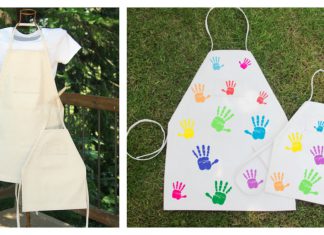 Papa and Kid BBQ Aprons Free Sewing Pattern