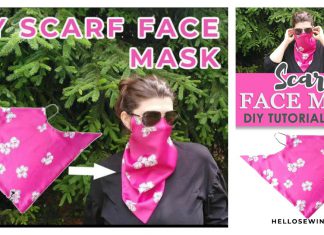 DIY Scarf Face Mask Free Sewing Pattern and Video Tutorial