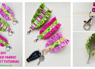 Easy Ruffled Fabric Key Fob Wristlet Free Sewing Pattern