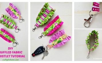 Easy Ruffled Fabric Key Fob Wristlet Free Sewing Pattern