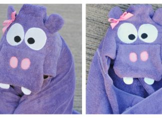 Hippo Hooded Towel Free Sewing Pattern