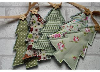 Christmas Tree Bunting Garland Free Sewing Pattern