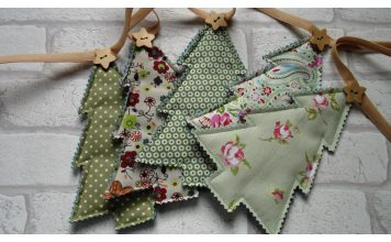 Christmas Tree Bunting Garland Free Sewing Pattern