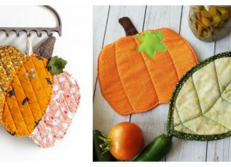 Pumpkin Potholders Free Sewing Pattern and Paid