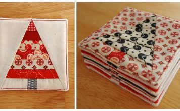 Christmas Tree Coasters Free Sewing Pattern