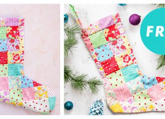 Patchwork Quilt Christmas Stocking Free Sewing Pattern