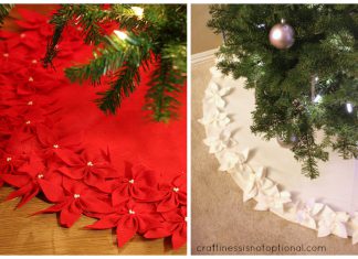 Poinsettia Tree Skirt Free Sewing Pattern