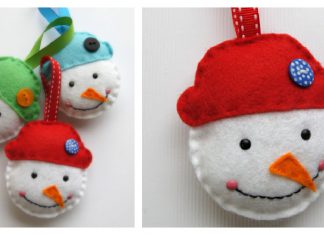 Simple Snowman Ornament Free Sewing Pattern