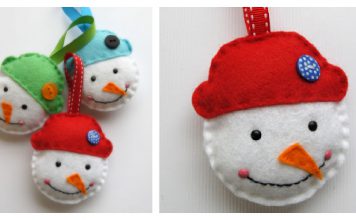 Simple Snowman Ornament Free Sewing Pattern