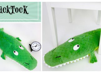 Friendly Stuffed Crocodile Free Sewing Pattern