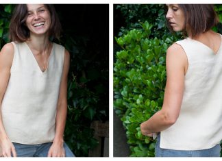 Reversible V-Neck Linen Tank Top Free Sewing Pattern