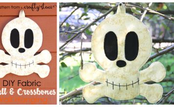 Fabric Skull and Crossbones Wall Hanging Free Sewing Pattern