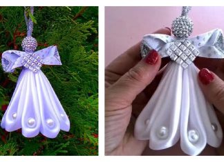 Ribbon Christmas Angel Ornament Free Sewing Pattern