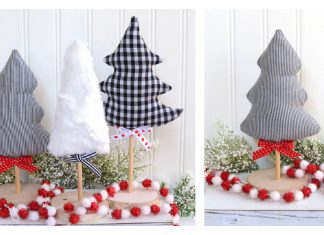 Tabletop Fabric Christmas Trees Free Sewing Pattern