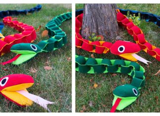 Felt Chain Snake Plush Free Sewing Pattern