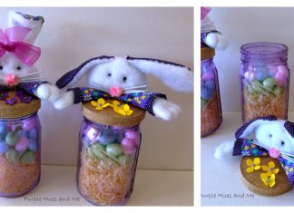 Easter Bunny Mason Jar Toppers Free Sewing Pattern