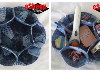 Multi Compartment Round Organizer Tray Free Sewing Pattern