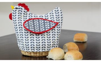 Quilted Holiday Bread Basket Cover Free Sewing Pattern