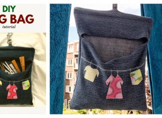 Denim Peg Bag Free Sewing Pattern