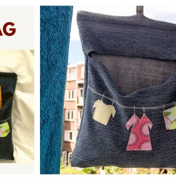 Denim Peg Bag Free Sewing Pattern