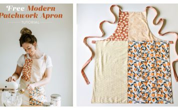 Modern Patchwork Apron Free Sewing Pattern