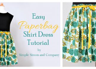 Easy Paper Bag Shirt Dress Free Sewing Pattern