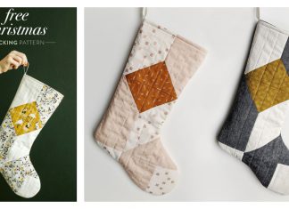 Quilted Christmas Stocking Free Sewing Pattern