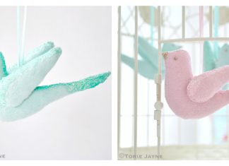 Glittered Felt Birds Free Sewing Pattern